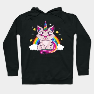 Cute & Funny Unicorn Cat Rainbow Kitty Magical Hoodie